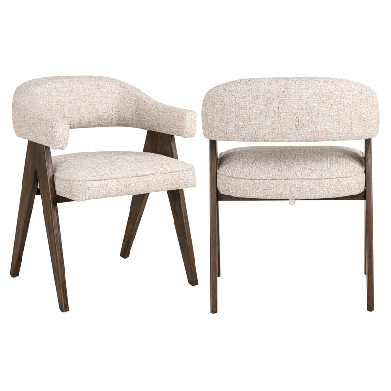 Esszimmerstuhl Mori Cream Tweed – Richmond mit Massivholzgestell