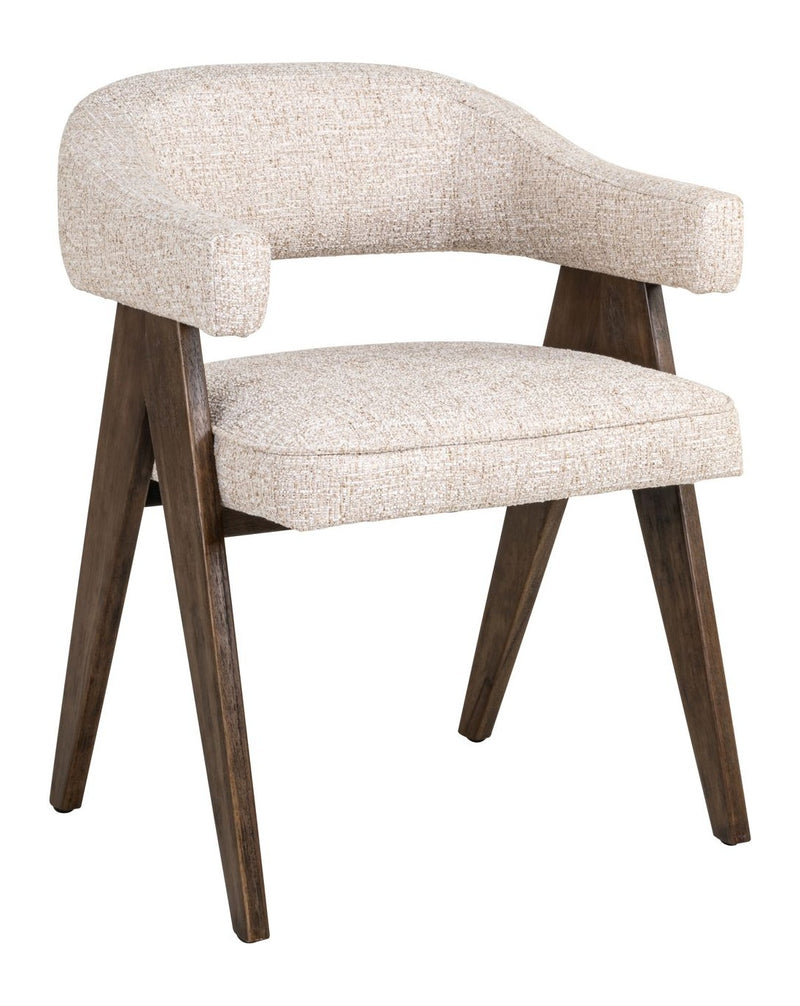 Esszimmerstuhl Mori Cream Tweed – Richmond mit Massivholzgestell