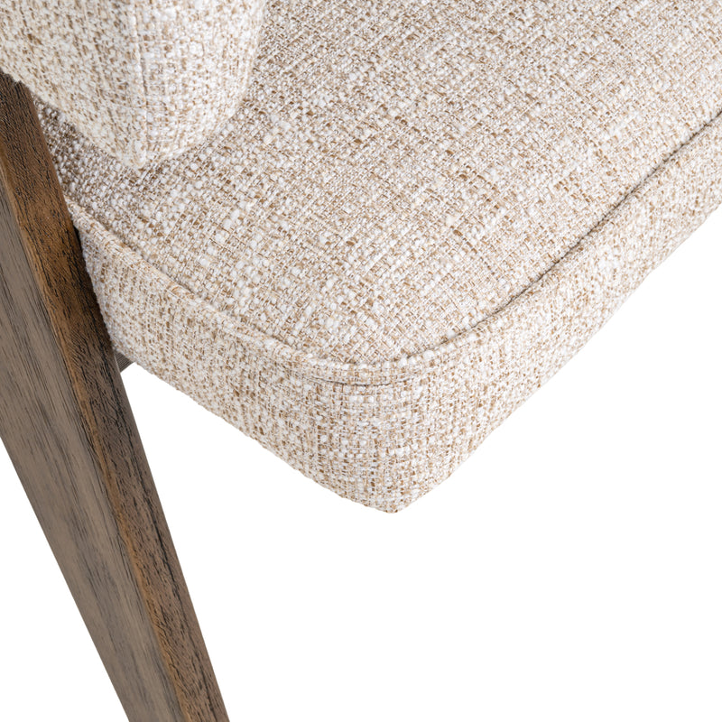 Esszimmerstuhl Mori Cream Tweed – Richmond mit Massivholzgestell