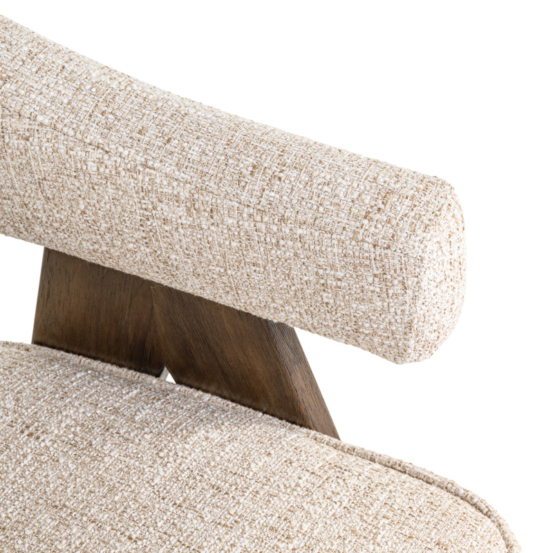 Esszimmerstuhl Mori Cream Tweed – Richmond mit Massivholzgestell