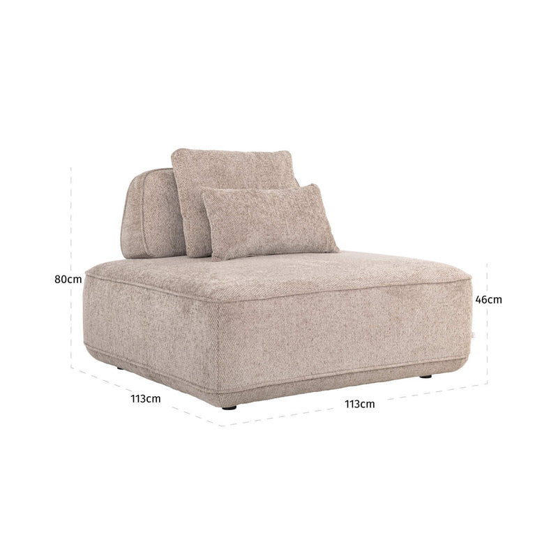 Sofa Tudor 1-Sitzer Mocca mit verschiebbarer Rückenlehne