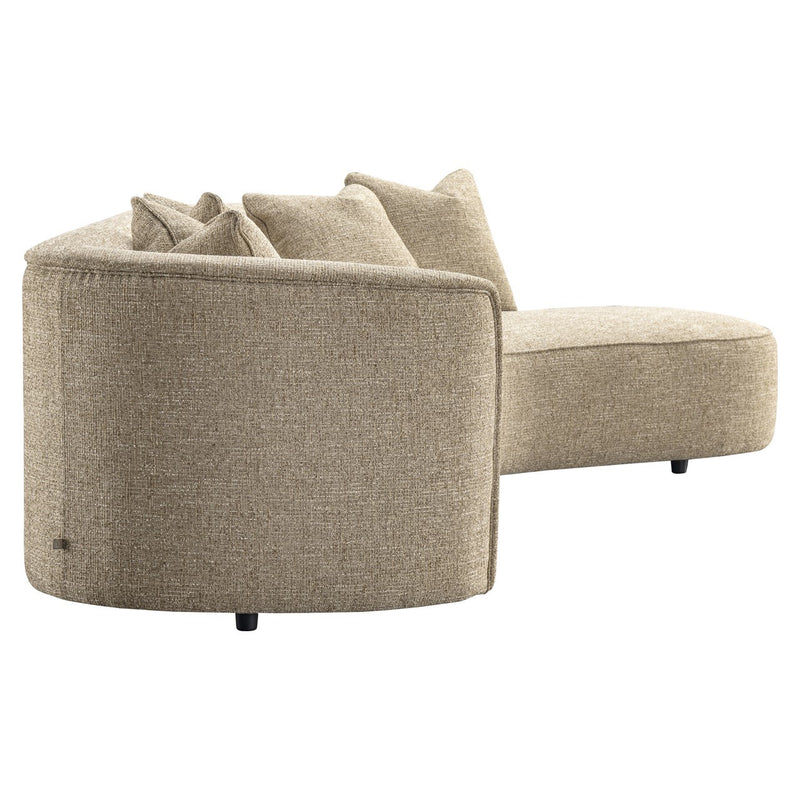 Sofa Romero Sand Tweed mit Ottomane rechts, schwer entflammbar