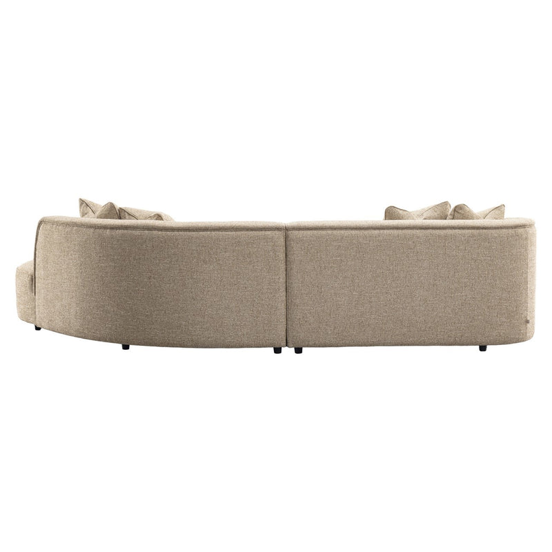 Sofa Romero Sand Tweed mit Ottomane rechts, schwer entflammbar