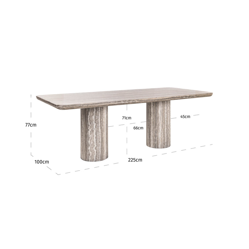 Esstisch Dulce Grey 225 cm – Marmor-Optik & skulpturales Design