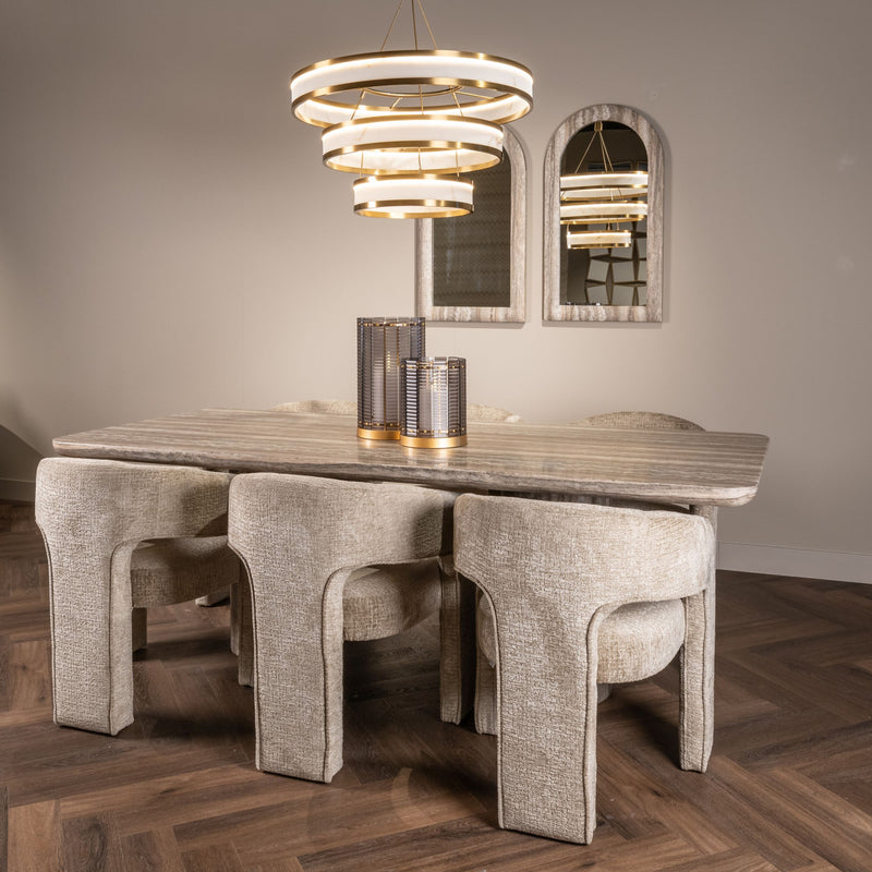 Esstisch Dulce Grey 225 cm – Marmor-Optik & skulpturales Design