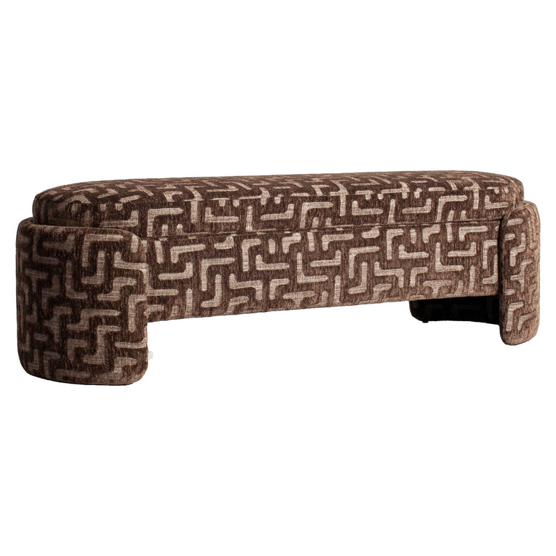 Sitzbank Cupid Brown Labyrinth mit Stauraum, 150 cm, gepolstert