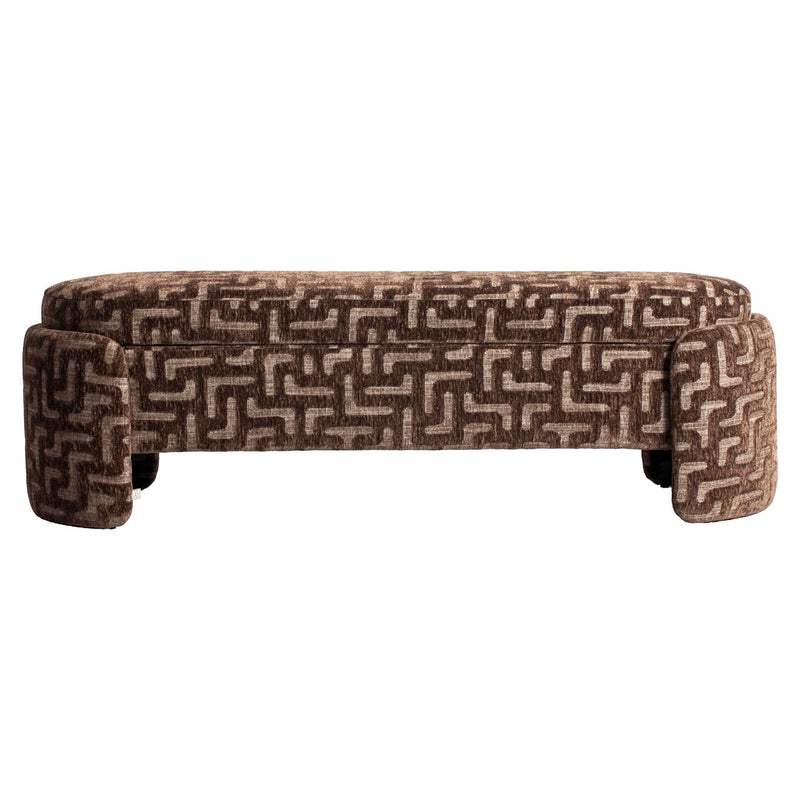 Sitzbank Cupid Brown Labyrinth mit Stauraum, 150 cm, gepolstert