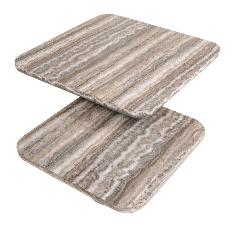 Couchtisch Dulce Denizly 2er-Set grau – Marmor-Optik, Richmond