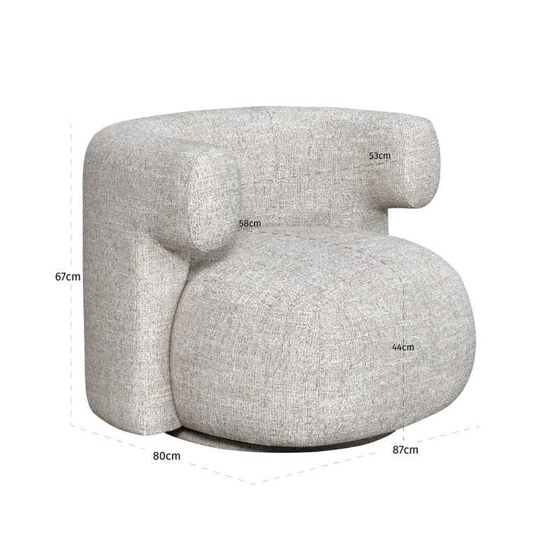 Lounge Stuhl Talley Cream Tweed mit Drehfunktion – Richmond