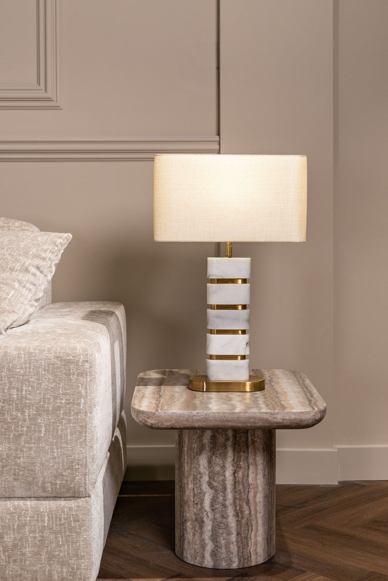 Beistelltisch Dulce Grey – Richmond Design mit Faux-Travertin-Optik