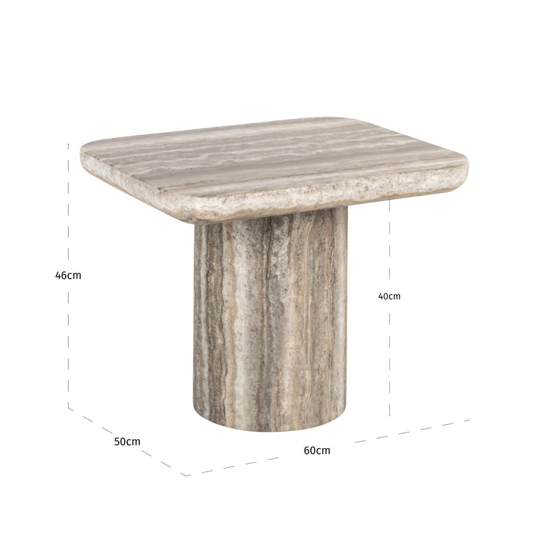 Beistelltisch Dulce Grey – Richmond Design mit Faux-Travertin-Optik