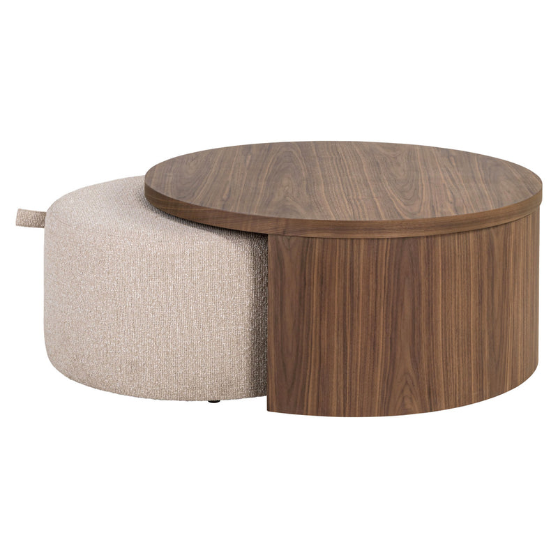 Richmond Windsor Couchtisch Walnuss, 2er-Set, ineinander schiebbar