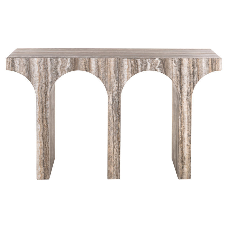 Richmond Konsole Dulce Grey – Marmoroptik, Säulengestell, 140 cm