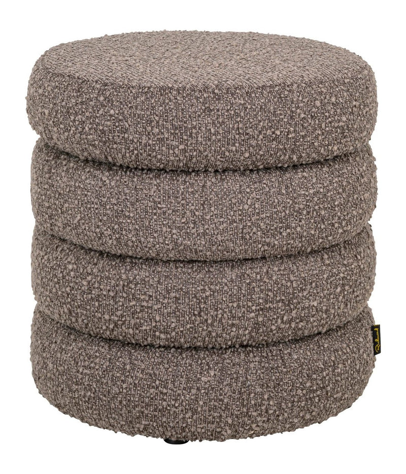 Hocker Adele brown chunky – Fußbank mit strukturiertem Bezug