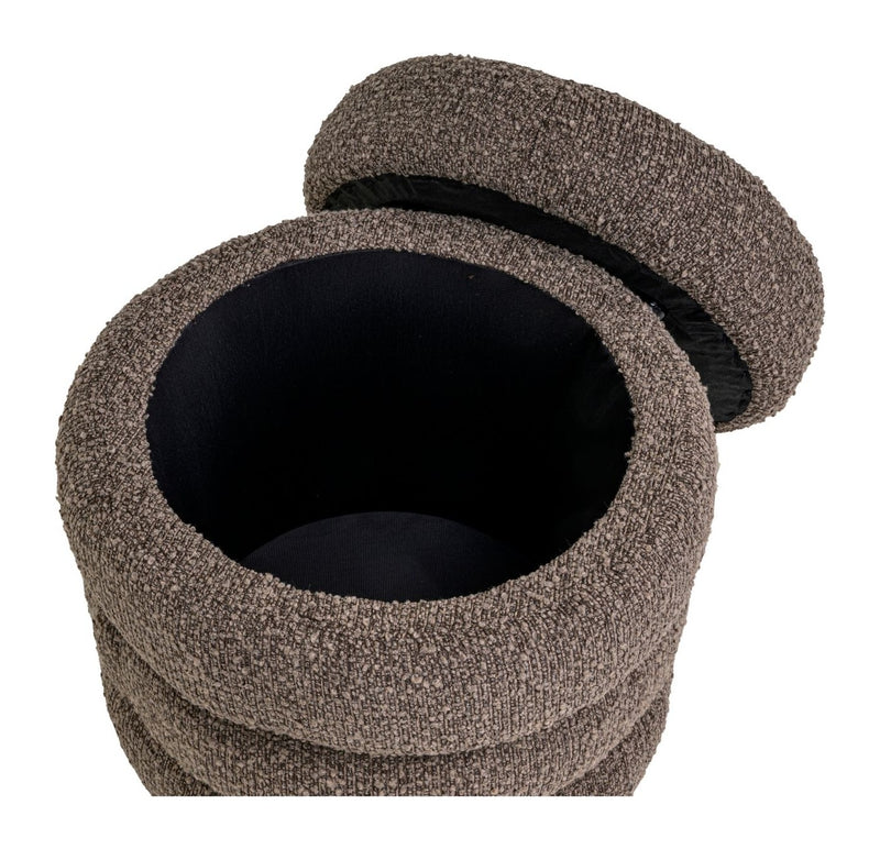 Hocker Adele brown chunky – Fußbank mit strukturiertem Bezug