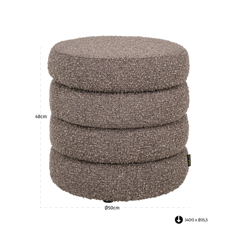 Hocker Adele brown chunky – Fußbank mit strukturiertem Bezug