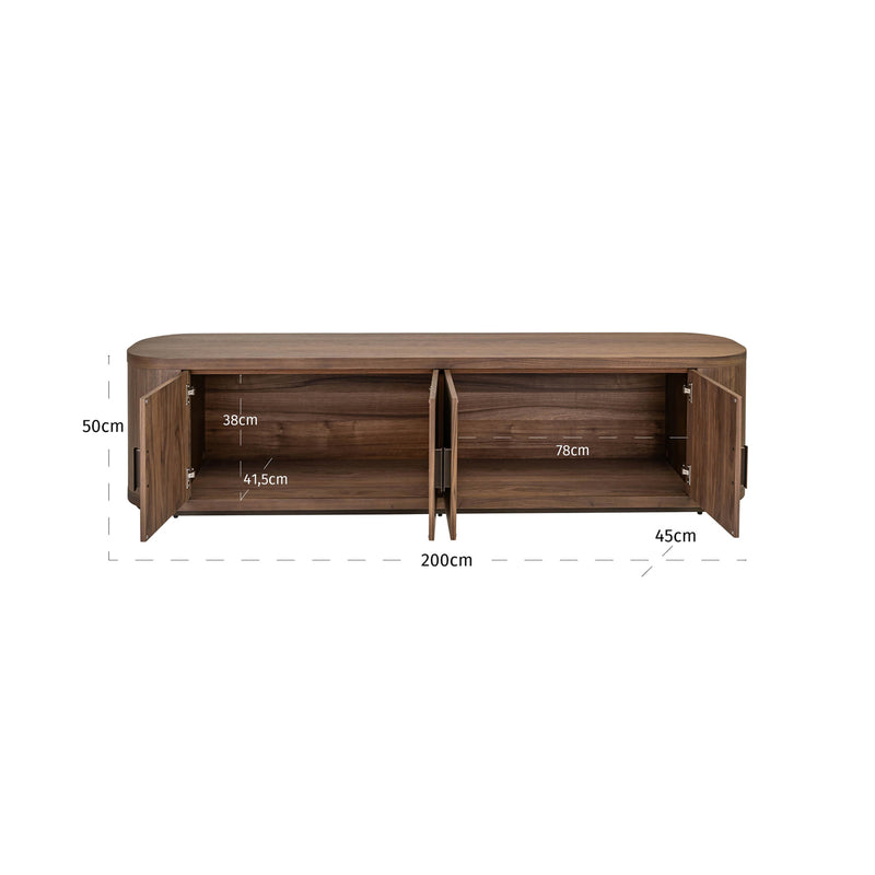 TV-Schrank Windsor Walnuss – Sideboard fürs Wohnzimmer, 200 cm