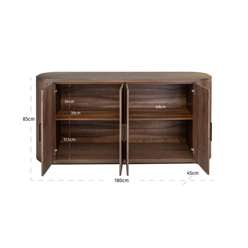 Sideboard Windsor Walnut – Richmond Anrichte, 180 cm, viel Stauraum