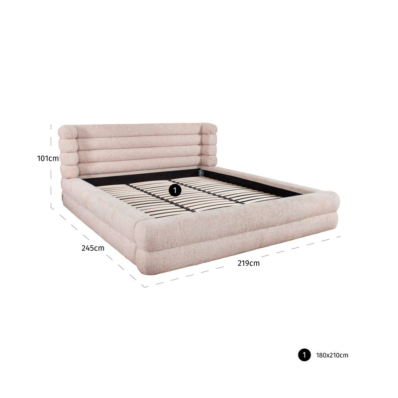 Richmond Bett Obidis 180x210 mit Bettkasten in natural linear