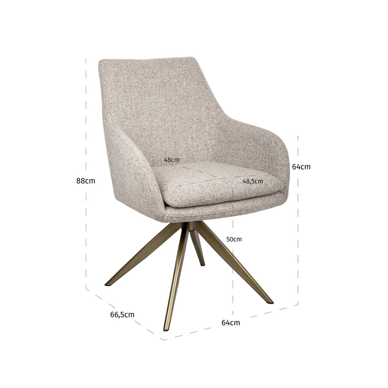 Esszimmerstuhl Lisonne drehbar 360° in Cayenne Brown, Richmond