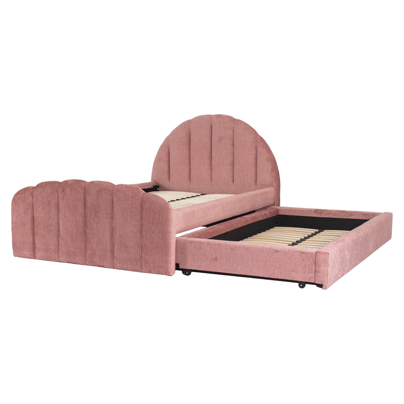 Polsterbett Pixie 120x200 mit Ausziehbett in rosewood jewel