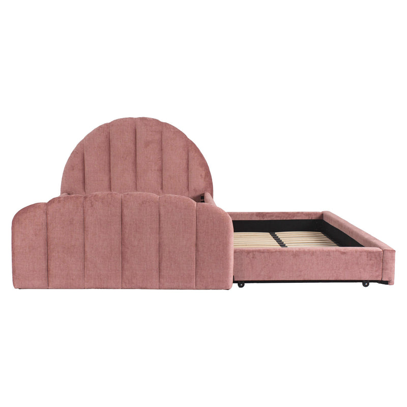 Polsterbett Pixie 120x200 mit Ausziehbett in rosewood jewel