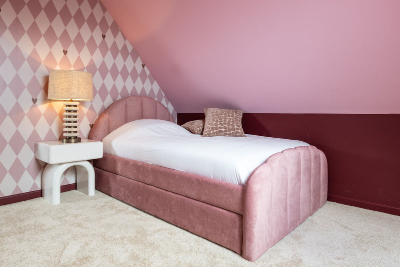 Polsterbett Pixie 120x200 mit Ausziehbett in rosewood jewel