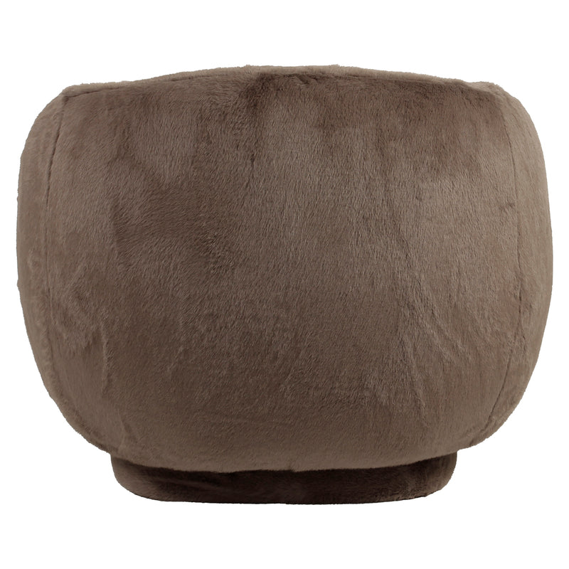 Lounge Stuhl Negreslo Fluffy Braun – drehbarer Sessel mit Plüschbezug
