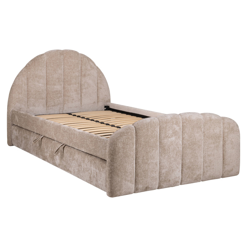 Bett Pixie mit Ausziehbett 120x200 cm, Clay Chenille, Richmond