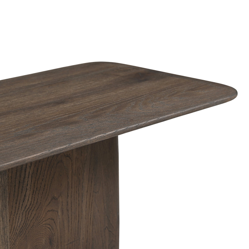 Konsole Castello Smoked Charcoal aus massiver Eiche, 130 cm