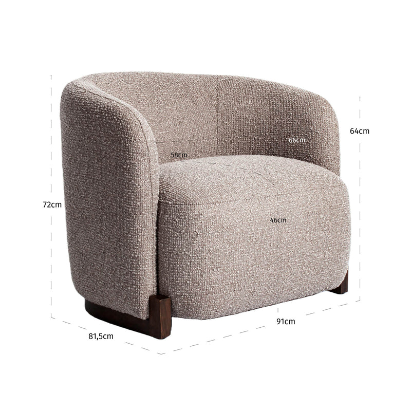 Lounge Stuhl Hannah mocca chunky – Richmond Loungesessel