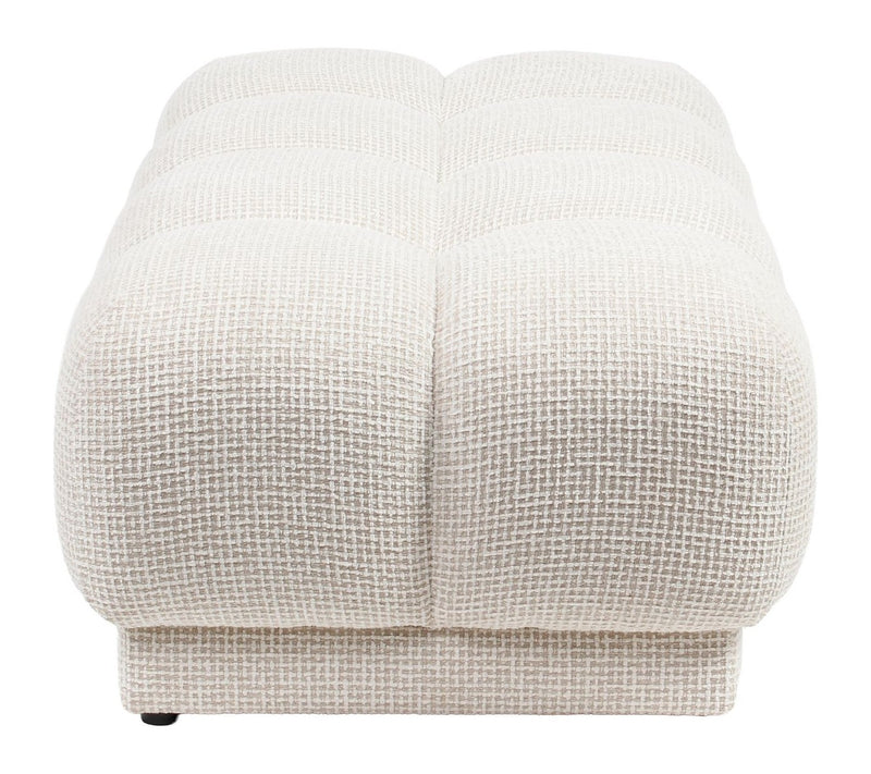 Hocker & Fußbank Noah beige Blockweave – großzügiger XL-Pouf