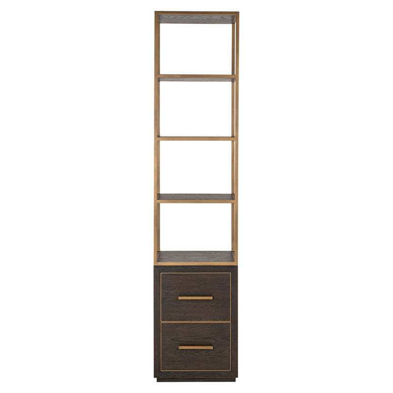 Vitrine Carter Small Braun – schmale Standvitrine aus Eiche