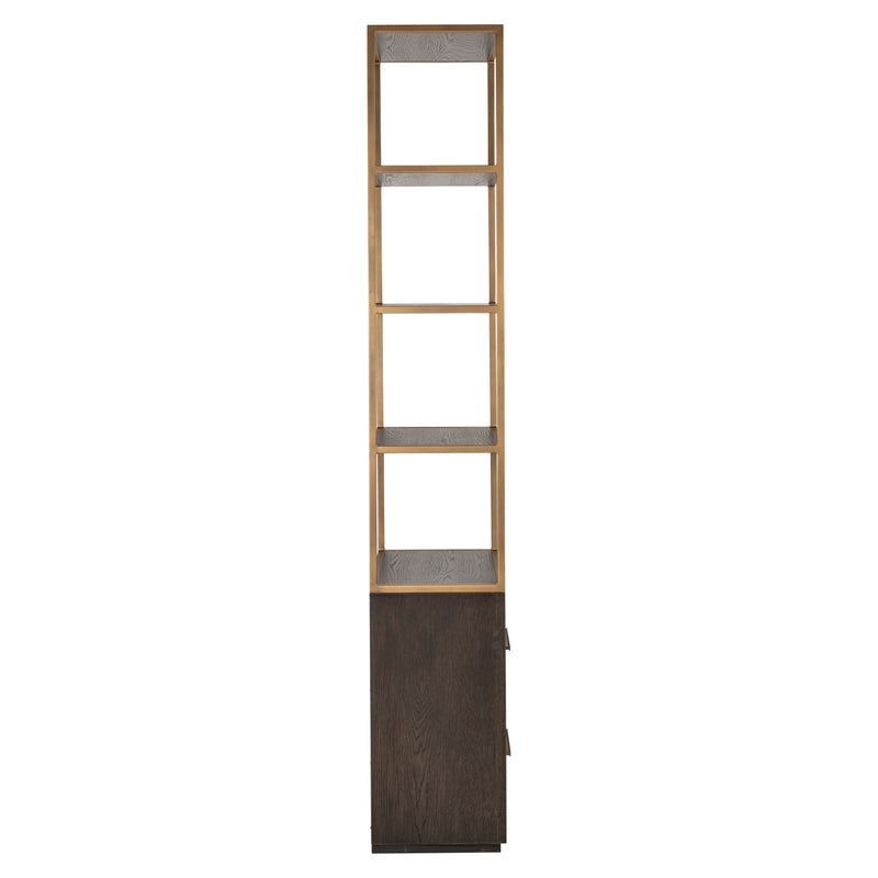 Vitrine Carter Small Braun – schmale Standvitrine aus Eiche