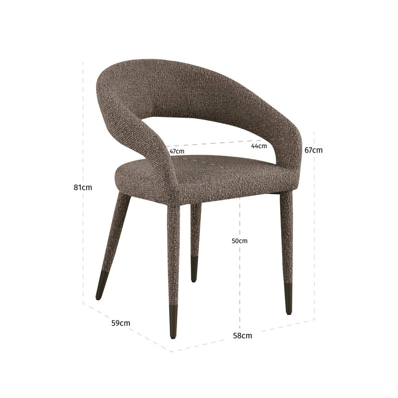 Esszimmerstuhl Gia in Brown Chunky mit Bronze-Beinen – Richmond