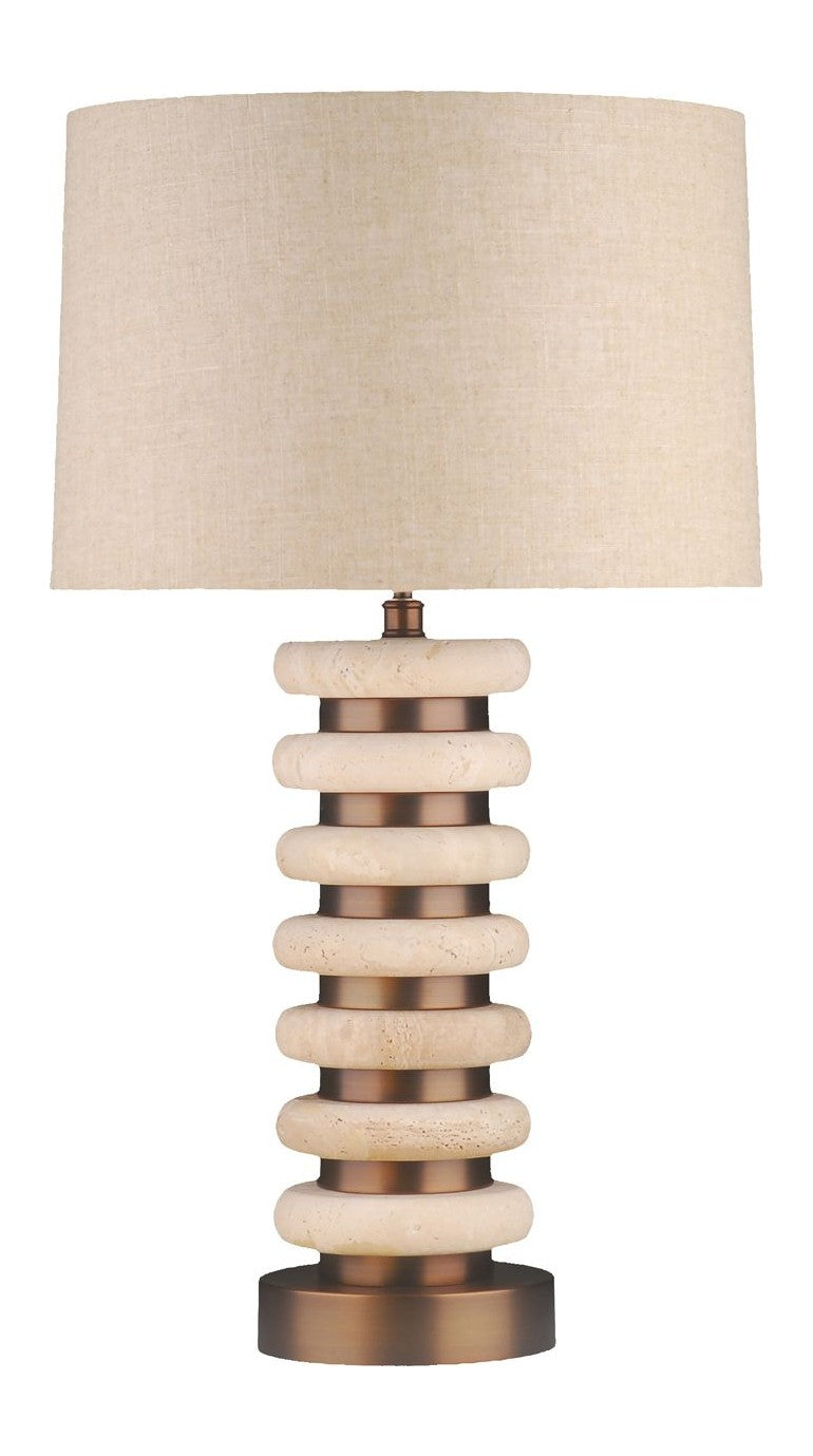 Tischlampe Blair Natural Richmond – Travertin & Eisen, E27