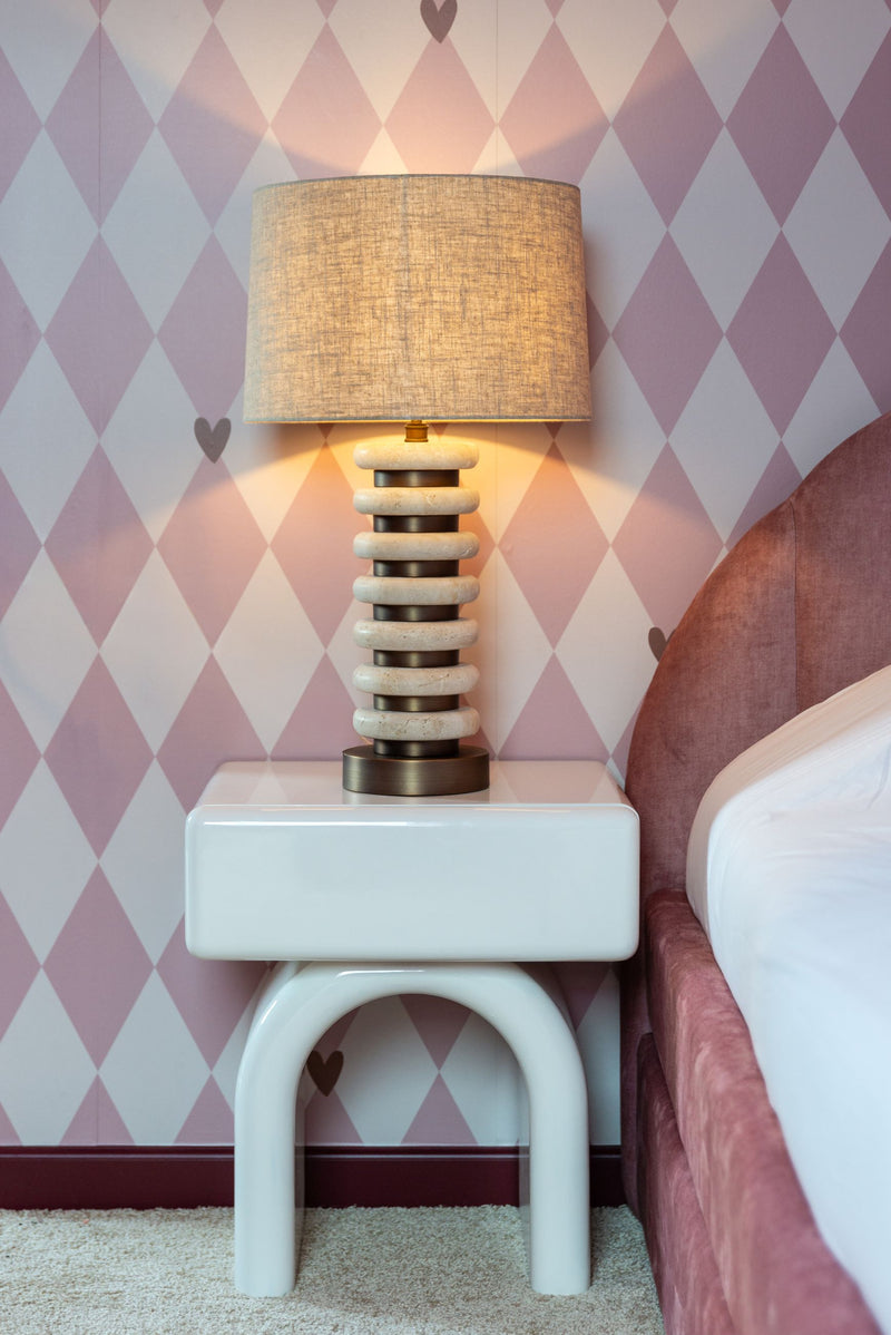 Tischlampe Blair Natural Richmond – Travertin & Eisen, E27