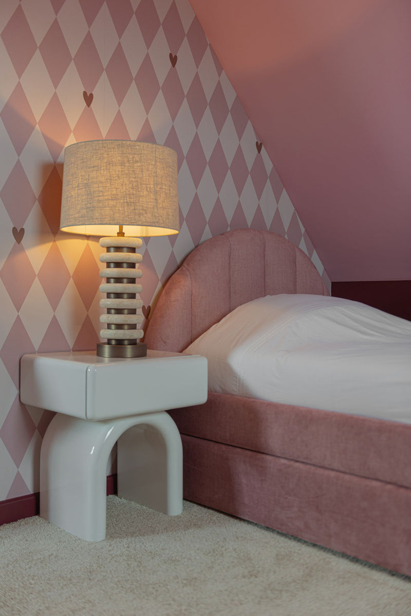 Tischlampe Blair Natural Richmond – Travertin & Eisen, E27