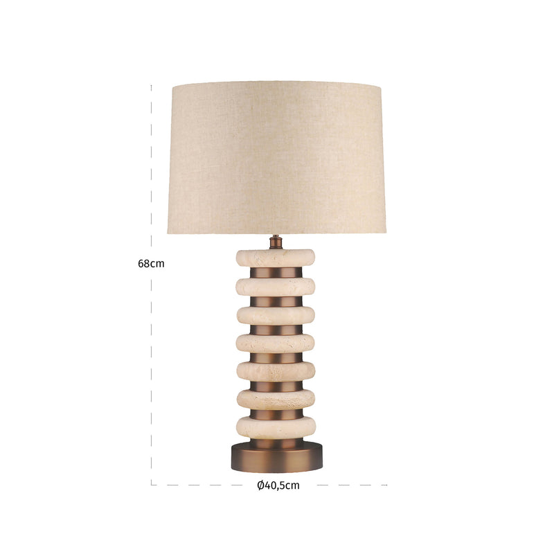Tischlampe Blair Natural Richmond – Travertin & Eisen, E27