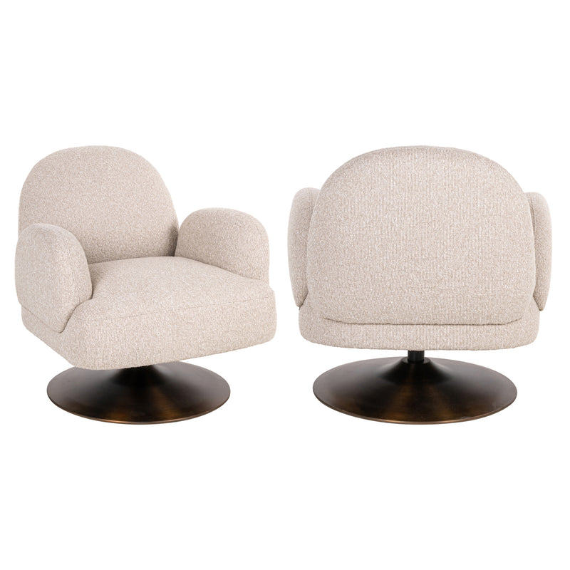 Richmond Lounge Sessel Kagney Biscotti mit Drehgestell, komfortabel