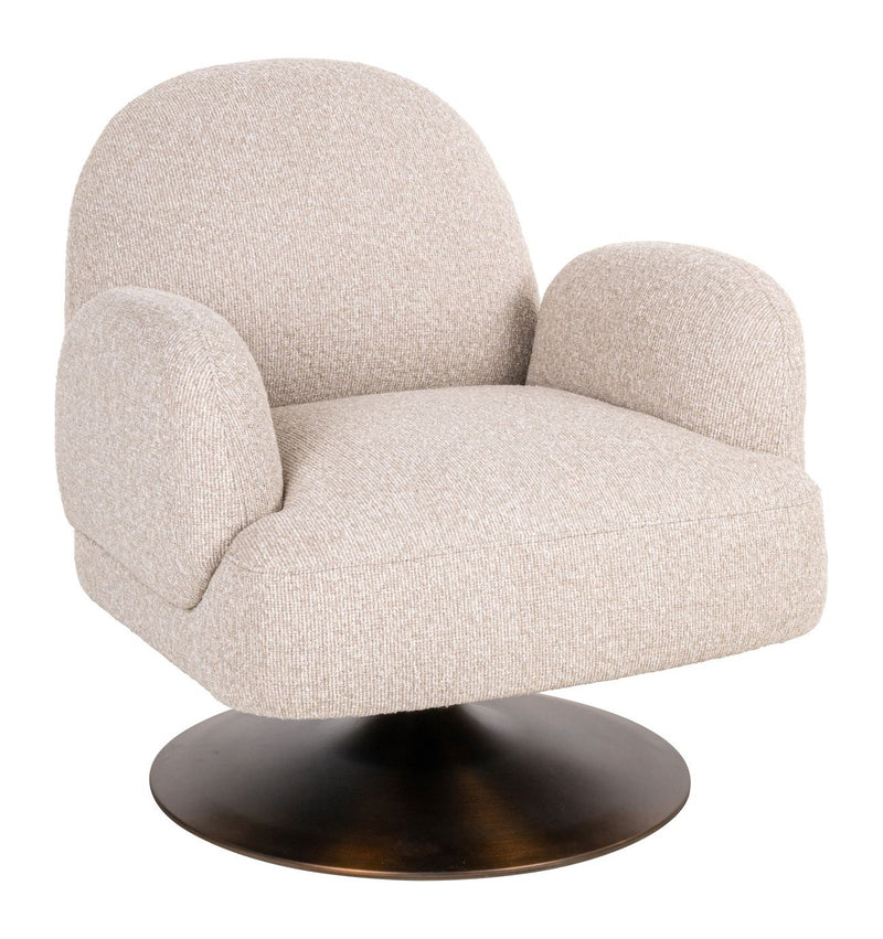 Richmond Lounge Sessel Kagney Biscotti mit Drehgestell, komfortabel