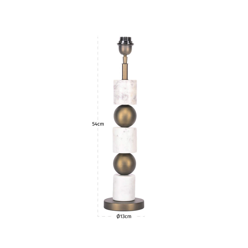 Tischlampe Kiera Brass Antique – Richmond Design mit E27-Fassung