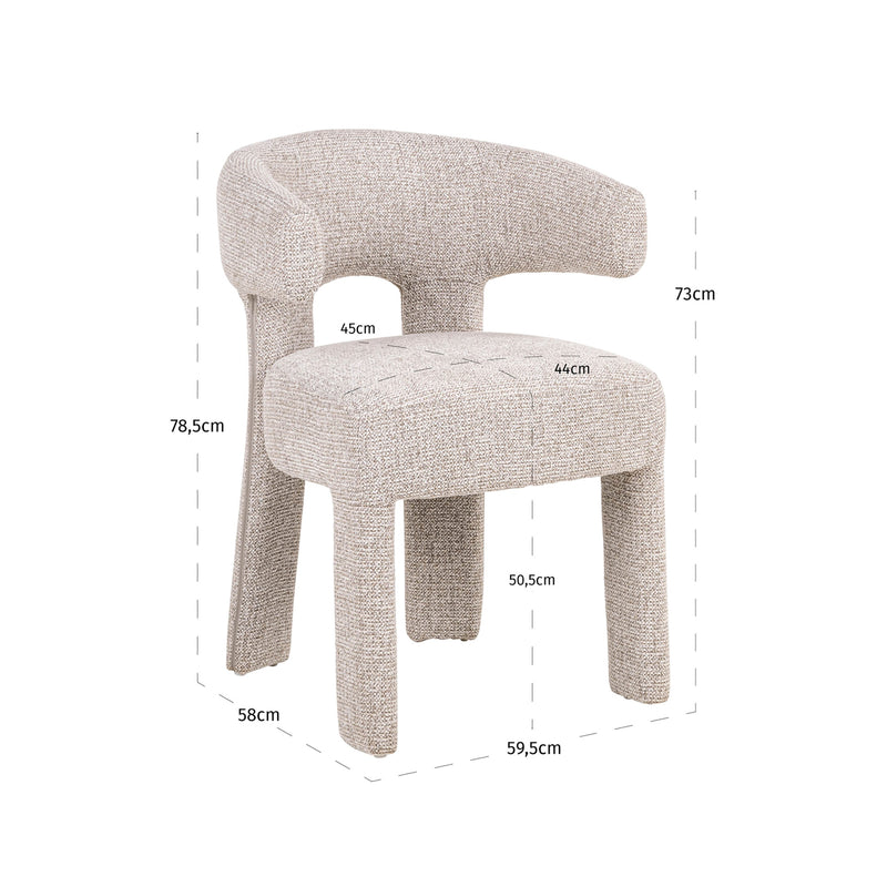 Esszimmerstuhl Nerio Natural Fancy mit gepolsterter Sitzfläche