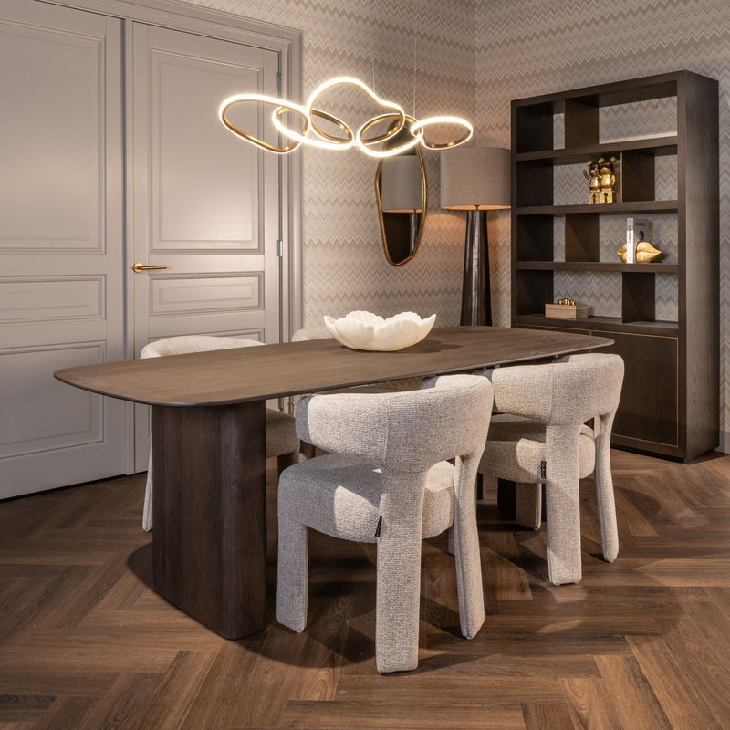 Esszimmerstuhl Nerio Natural Fancy mit gepolsterter Sitzfläche