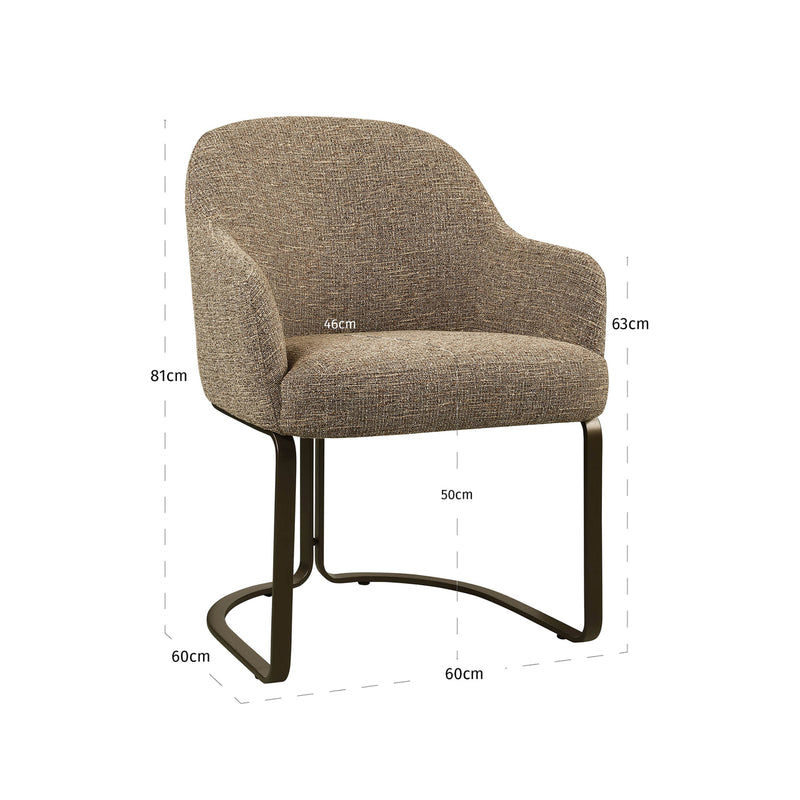 Esszimmerstuhl Hadley Brown Tweed – gepolstert, Richmond Design