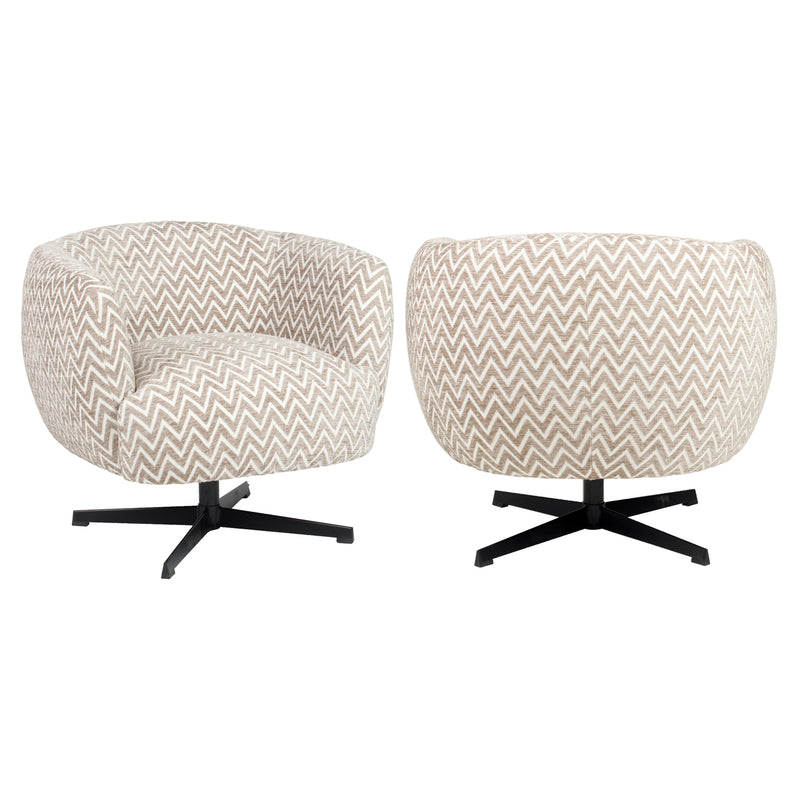 Lounge Stuhl Estelle Sand Chevron mit Drehfunktion - Richmond