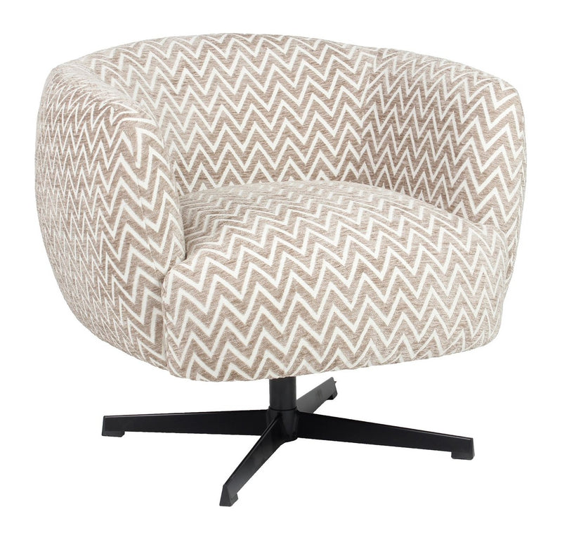 Lounge Stuhl Estelle Sand Chevron mit Drehfunktion - Richmond