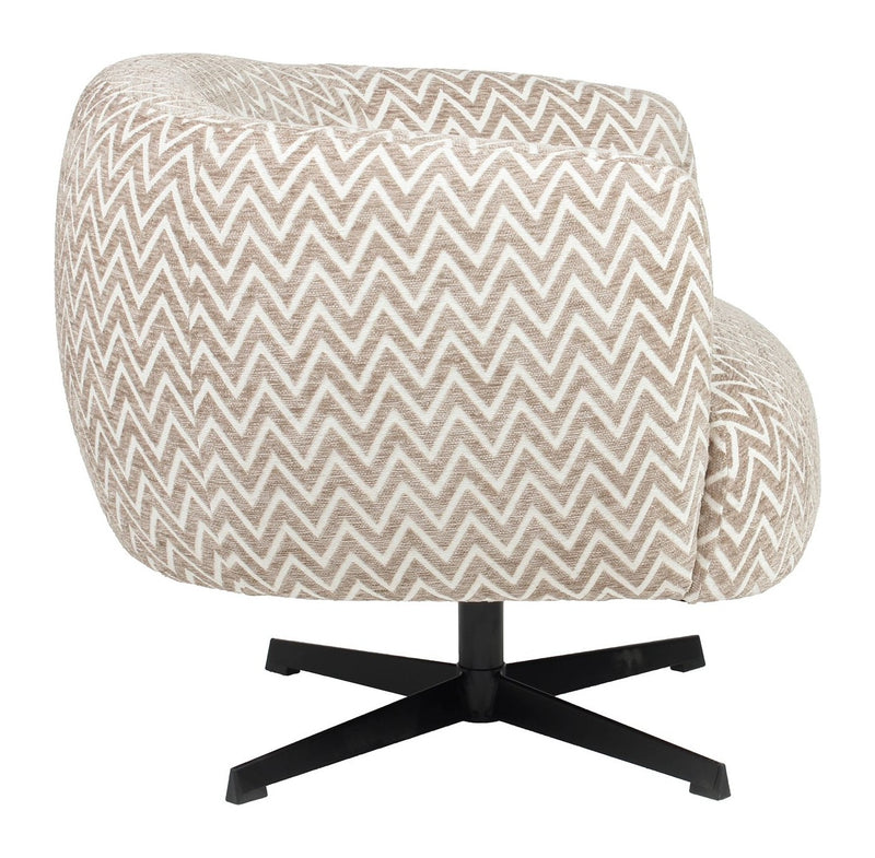 Lounge Stuhl Estelle Sand Chevron mit Drehfunktion - Richmond