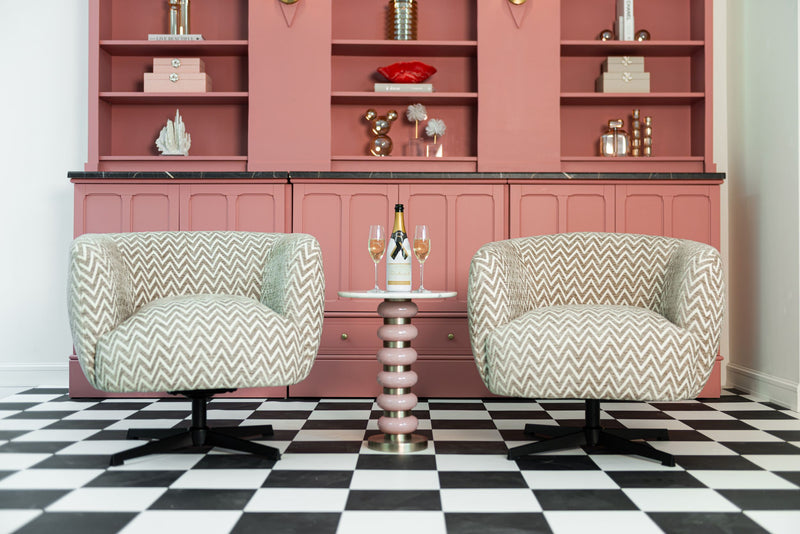 Lounge Stuhl Estelle Sand Chevron mit Drehfunktion - Richmond