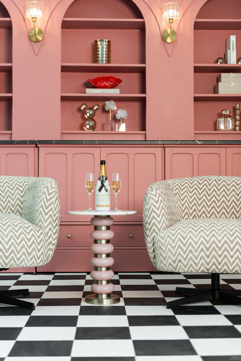 Lounge Stuhl Estelle Sand Chevron mit Drehfunktion - Richmond